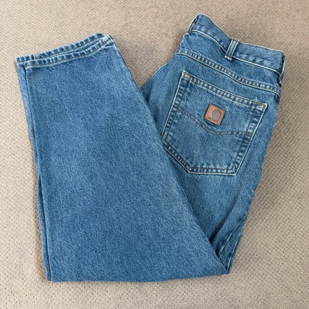 Vintage 1990s Carhartt B17 DST Relaxed Fit Tapered Leg Jeans Blue 34x28